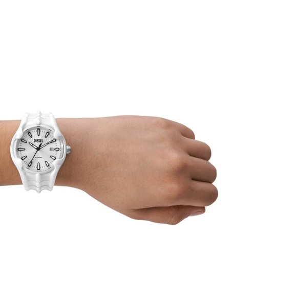 DIESEL DZ2197LE VERT WHITE DIAL WHITE CERAMIC BRACELET MEN'S WATCH - Picture 5 of 7